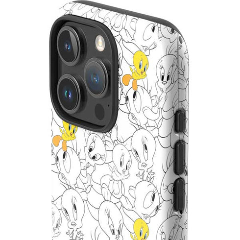 Looney Tunes Tweety Super Sized Pattern iPhone 16 Pro Impact Case
